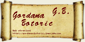 Gordana Botorić vizit kartica